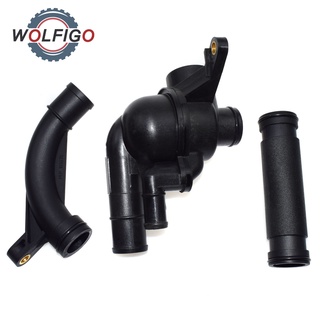 WOLFIGO 3 Pcs Engine Coolant Thermostat &amp;amp; Hose Set PEM101050 PEH101050 PEL100570 PEL000090 For MG MG ZS ZT-T Rover 4