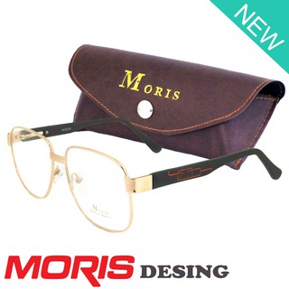 Moris แว่นตา รุ่น 2913 สีทอง กรอบเต็ม ขาสปริง วัสดุ สแตนเลส สตีล (สำหรับตัดเลนส์) กรอบแว่นตา Eyeglasses