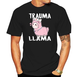 เสื้อผ้าผชเสื้อยืด พิมพ์ลายพยาบาล Trauma Llama สําหรับผู้ชายS-5XL