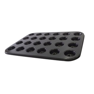 New Morning ถาดอบมัฟฟินคัพเค้ก 24 หลุม กว้าง 4 ซม. Non Stick 24 cup muffin pan 4 cm diameter cup- Black