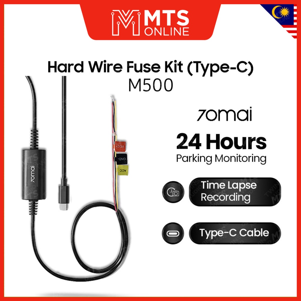 70mai M500 Hard Wire Fuse Kit (Type-C) เข้ากันได้กับ 70mai M500 Dashcam เท่านั้น