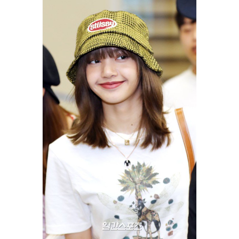lola plaid knit bucket hat