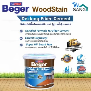 สีย้อมไม้ ไฟเบอร์ซีเมนต์ สูตรน้ำ ทาผนัง , ทาพื้น Beger WoodStain Fiber Cement ขนาด 1 แกลลอน 3.785 ลิตร@wsang