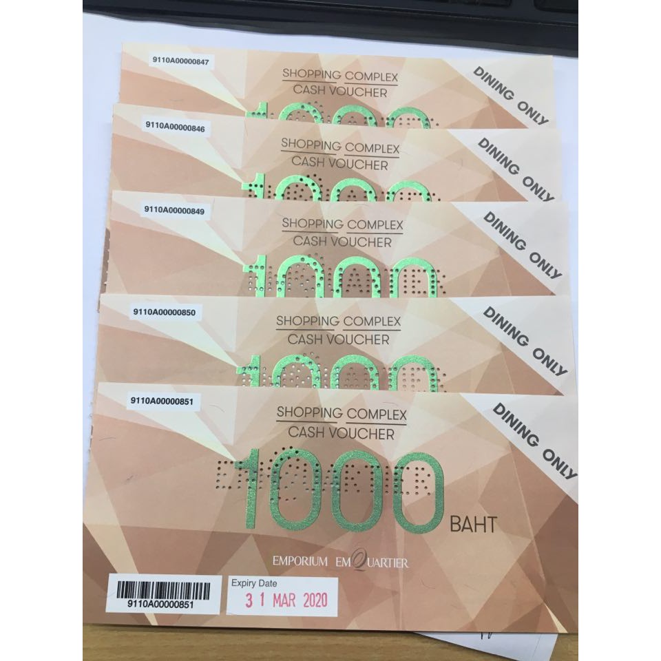 emquartier emporium dinning cash voucher มูลค่า 800 บาทต่อ 1 ใบ