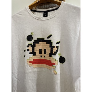 เสื้อยืดผ้าฝ้ายพิมพ์ลายแฟชั่นเสื้อยืดมือสอง PAUL FRANK (2015) Size M มือ2