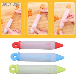 Daily Use 3 Set Cake Decorating Pen Tool Kit Food Grade Silicone Detachable DIY Icing with 12 Patterns for Writing