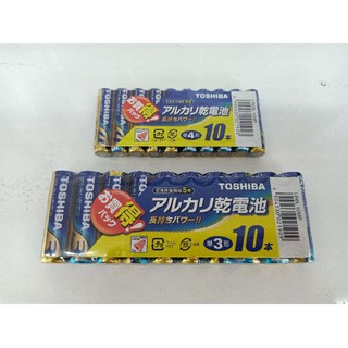 ถ่านอัลคาไลน์ TOSHIBA AA AAA ชุดประหยัด 10 ก้อน