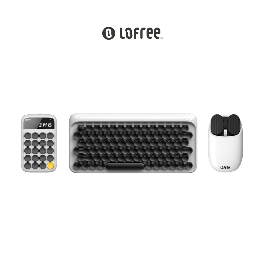 Xiaomi Lofree Dual-Mode Keyboard & Mouse & Calculator/Number Pad (White)  รองรับทุกระบบการใช้งาน #ชุ