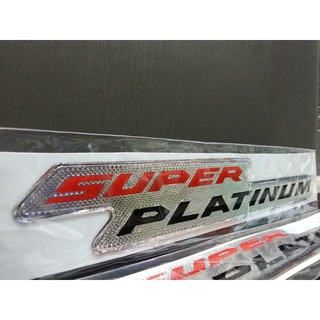 สติ๊กเกอร์ดั้งเดิม ฟอยปั๊มนูนเทเรซิ่นอย่างดี คำว่า SUPER PLATINUM สำหรับ ISUZU DMAX ติดรถ แต่งรถ sticker อีซูซุ