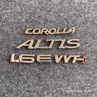 โลโก้ COROLLA ALTIS 1.6 E VVT-i สีโครเมียม (จำนวน 5 ชิ้น)