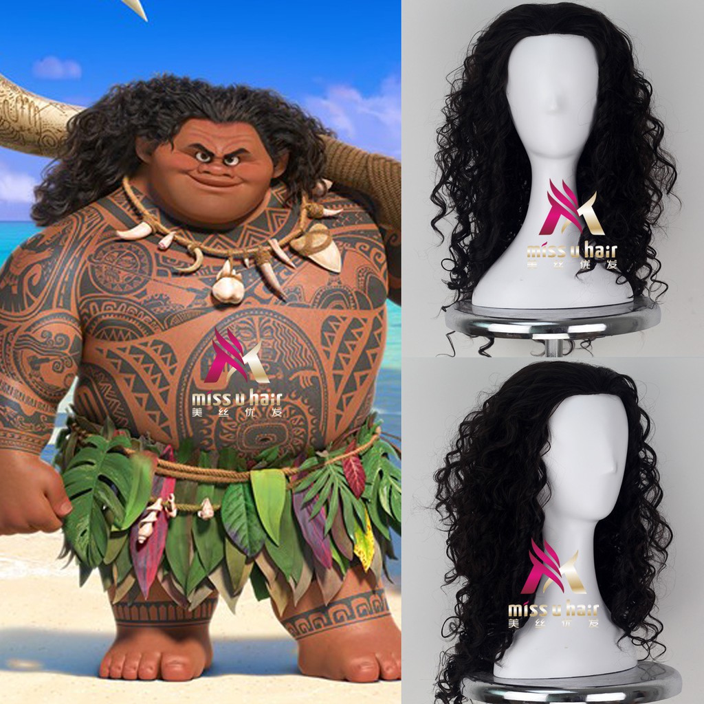 wc15 วิกผมมาวอิ(Maui) จากการ์ตูน Moana โมอาน่า ผจญภัยตำนานหมู่เกาะทะเลใต้งานสวยมากๆ Cosplay wig วิกผมแฟนซี คนผมคนป่า วิก