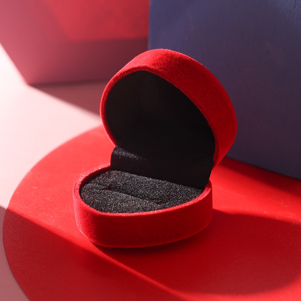 กล่องอะคริลิค รูปหัวใจ สีแดง สําหรับใส่เครื่องประดับ ต่างหู แหวนแต่งงาน