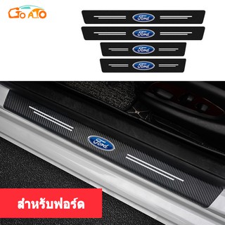 GTIOATO 4ชิ้น คาร์บอนไฟเบอร์ แผ่นกันรอยประตูรถยน กันรอยประตูรถยนต์ สติ๊กเกอร์ติดรถ สำหรับ Ford Ranger Everest Fiesta Focus Ecosport Mustang Raptor Explorer Transit Ranger Wildtrak Bronco F-150 Expedition