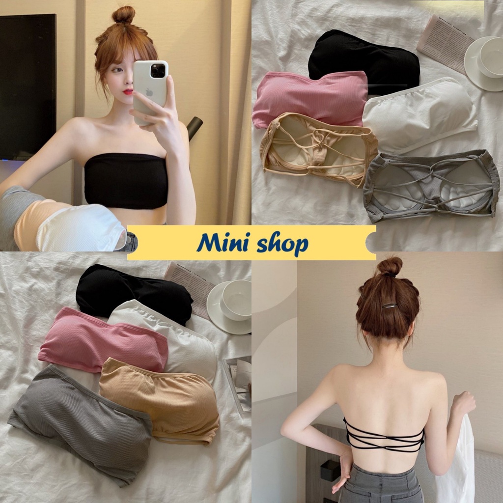 Mini shop🌸พร้อมส่ง🌸(WL-5) เกาะอก มีฟองน้ำ เว้าด้านหลังสุดเซ็กซี่
