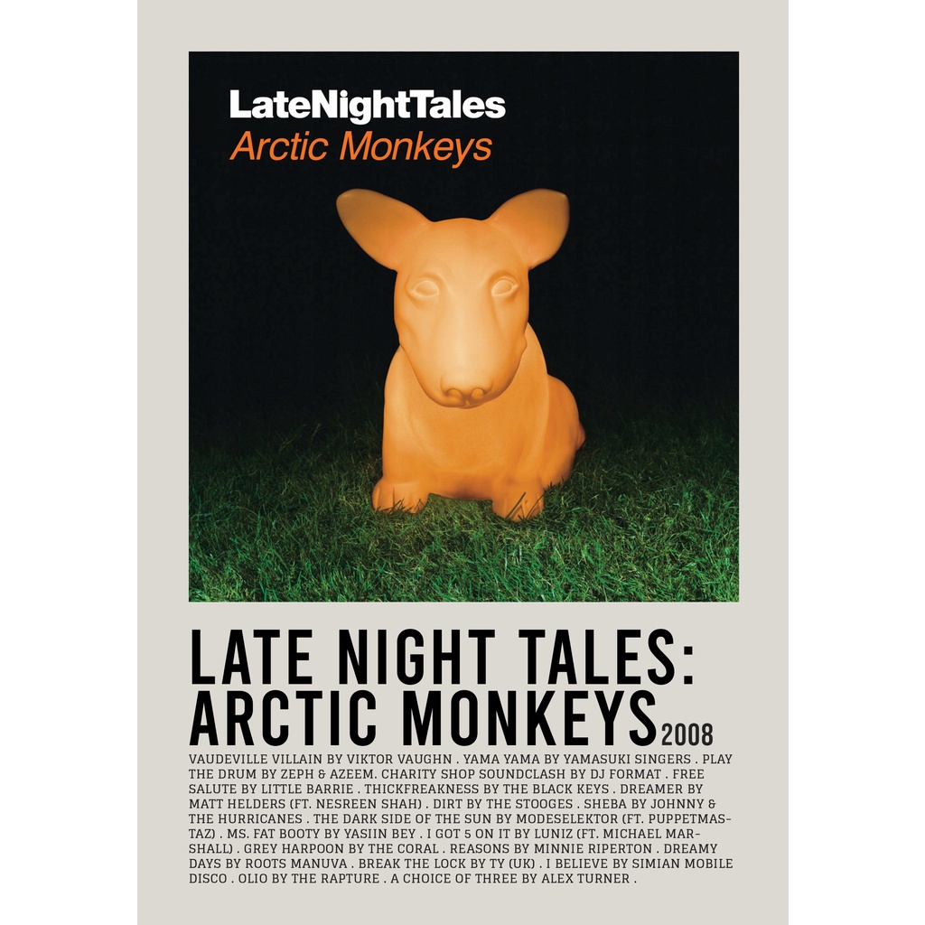 โปสเตอร์ปกอัลบั้ม Late Night Tales Arctic Monkeys โดย Arctic Monkeys สําหรับห้อง/บาร์เบอร์ยิม