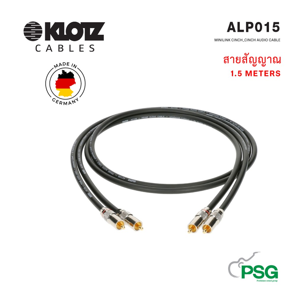 KLOTZ CABLE :  ALP015  MINILINK CINCH_CINCH AUDIO CABLE 1.5 METERS Made in Germany