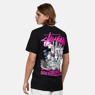 คนดัง Stussy แขนสั้นเสื้อยืดสำหรับบุรุษและสตรี2021ฤดูร้อนคู่ใหม่ยุโรปและอเมริกาน้ำแบรนด์คอกลมหลวมภาพลวงตาการพิมพ์ คอกลม