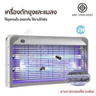 เครื่องช็อตยุง กำจัดยุงและแมลง 2W กำลังไฟ 2700V (สีเทา)