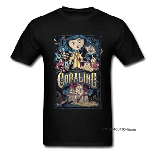 พร้อมส่ง เสื้อยืดแขนสั้น พิมพ์ลายแอนิเมชั่น Coraline The Secret Door หลากสีสัน สําหรับผู้ชายสามารถปรับแต่งได้