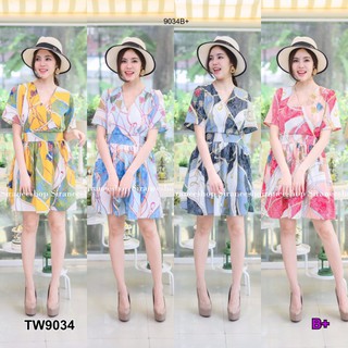 GN9034 Dress เดรสอกไขว้