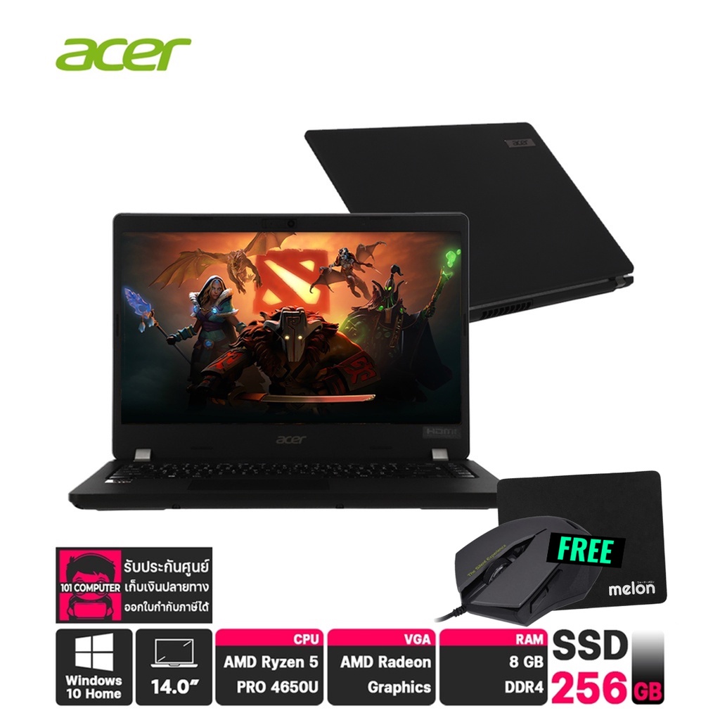 โน๊ตบุ๊ค Acer TravelMate TMP214-41-R2SP/T001 /AMD R5PRO/8GB/256GB