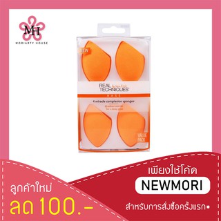 Real Techniques Base 4 Miracle Complexion Sponge (1 แพ็ค บรรจุ 4 ลูก) เซตฟองน้ำไข่สีส้ม (1 แพ็ค)