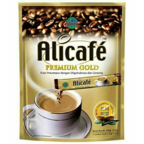 Alicafe 4 in 1 oligofructose and Ginseng Columbia Arabica Freeze Dried 15×20g