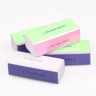 Born PRETTY Nail Buffers Curve Straight Sanding Sponge Files Grinding Polishing black Nail File Nail Art Tool Kit ตะไบขัดเล็บ 4 ขั้นตอน 1 ชิ้น