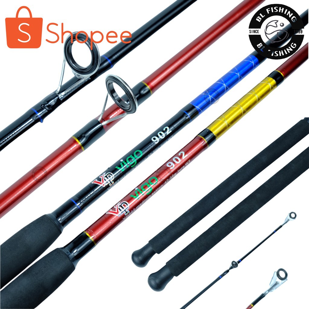 VIP Vigo VG902 คันเบ็ดตกปลา 2 ท่อน คันสปินนิ่ง เบ็ดฝรั่ง ขนาด 9ฟุต 40-80g