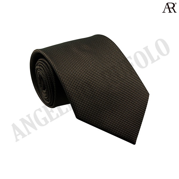 ANGELINO RUFOLO Necktie(NTN-พท.023) เนคไทผ้าไหมทออิตาลี่คุณภาพเยี่ยม ดีไซน์ Plain Pattern สีเขียว/สีกรมท่า/สีน้ำตาล
