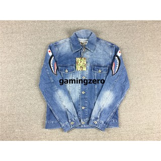 [พรีออเดอร์] BAPE SHARK EMBROIDERY DENIM JACKET