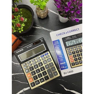 เครื่องคิดเลข CASIO DJ-140D ขนาดใหญ่ 12 หลัก เครื่องทอง หน้าจอใหญ่ เครื่องคิดเลข ทน รุ่นยอดฮิต พร้อมส่ง