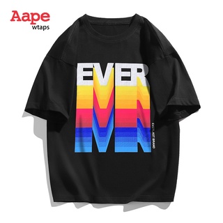 เสื้อยืดพิมพ์ลายแฟชั่นAape เสื้อยืด คอกลม แขนสั้น ผ้าฝ้าย ทรงหลวม สไตล์ฮิปฮอป แฟชั่นฤดูร้อน สําหรับผู้ชาย