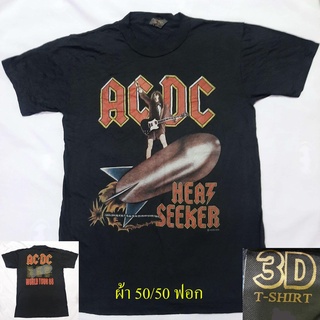 เสื้อวง ACDC ผ้าบาง50/50 ตะเข็บเดี่ยวบนล่าง ฟอกสีเฟดให้ดูเหมือนเสื้อวินเทจ