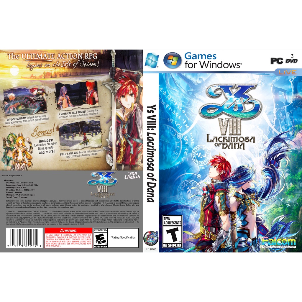 Ys VIII: เกมพีซี Lacrimosa of DANA [ข้อเสนอแนะ]