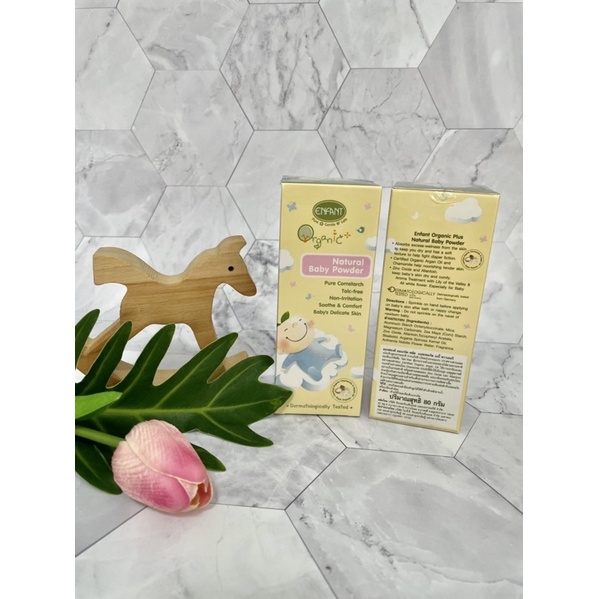 Enfant organic+ Natural baby powder 80g. แป้งเด็กสูตรธรรมชาติ