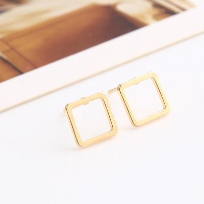 ตุ้มหูกลวงเล็กรูปไข่เงินเกาหลีหญิง Earrings DDE52R
