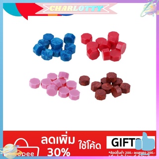 โค้ด CBLIFE30 ลด 30% ✔CHA✔100pcs/Lot Retro Octagon Sealing Wax Beads Decor Wax Seal