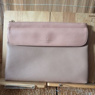 ArashiVintage คลัทช์สีชมพู ของจริงสีสวยกว่าในภาพนะคะ แบรนด์ Pauls Biutique London