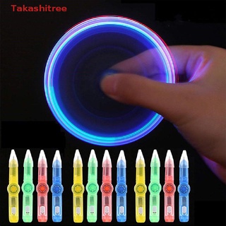 (Takashitree) ใหม่ 2in1 ปากกาสปินเนอร์ มีไฟ LED เรืองแสงในที่มืด สําหรับเล่นคลายเครียด