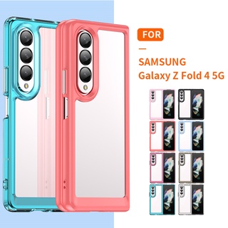 เคสโทรศัพท์มือถือแบบใส ฝาพับ พร้อมช่องใส่บัตร สําหรับ Samsung Z Fold5 5G 2023 Z Fold4 5G Fold 5 Z Fold 4 Fold 3