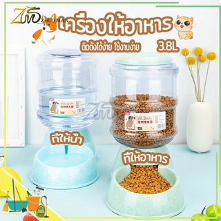 เครื่องให้อาหารแมว ที่ให้อาหารอัตโนมัติ เครื่องให้อาหาร 3.8L เครื่องให้อาหารหมาอัตโนมัติ ความจุสูง เติมน้ำ และอาหารอัตโนมัติ