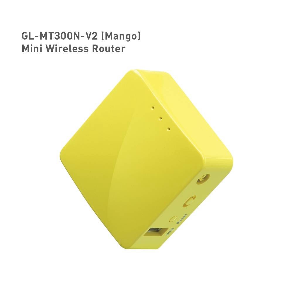 (พร้อมส่ง) GL-MT300N-V2 (มะม่วง) GL.iNet เราเตอร์พกพาขนาดเล็กพกพา VPN ไร้สาย, ฮอตสปอตมือถือในกระเป๋า