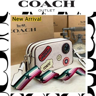 COACH MARVEL JES CROSSBODY IN SIGNATURE WITH PATCHES ((2538))