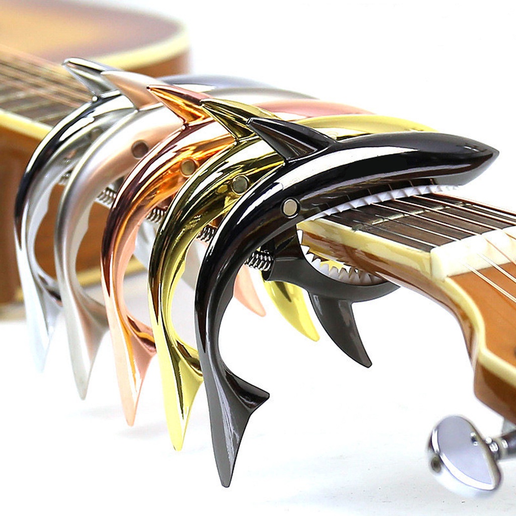 คาโป้ รูปฉลาม🦈คาโป้กีตาร์ ใช้ลดคอร์ด💫 เปลี่ยนคอร์ด🎸  ฉลามมี4สี😃🌟 🔺️สีดำ/สีโรสโกล/สีเงิน/สีทอง🔺️