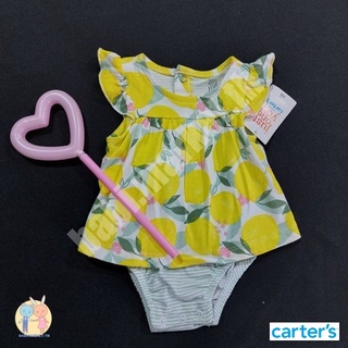 ของใหม่ บอดี้เดรส เด็กหญิง Carters คาร์เตอร์ ลายเลม่อน