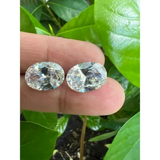 เพชร CZ DIAMOND( 2 เม็ด)เพชรรัสเซีย DIAMOND WHITE สีขาว 10X8 mm OVAL Cubic zirconia