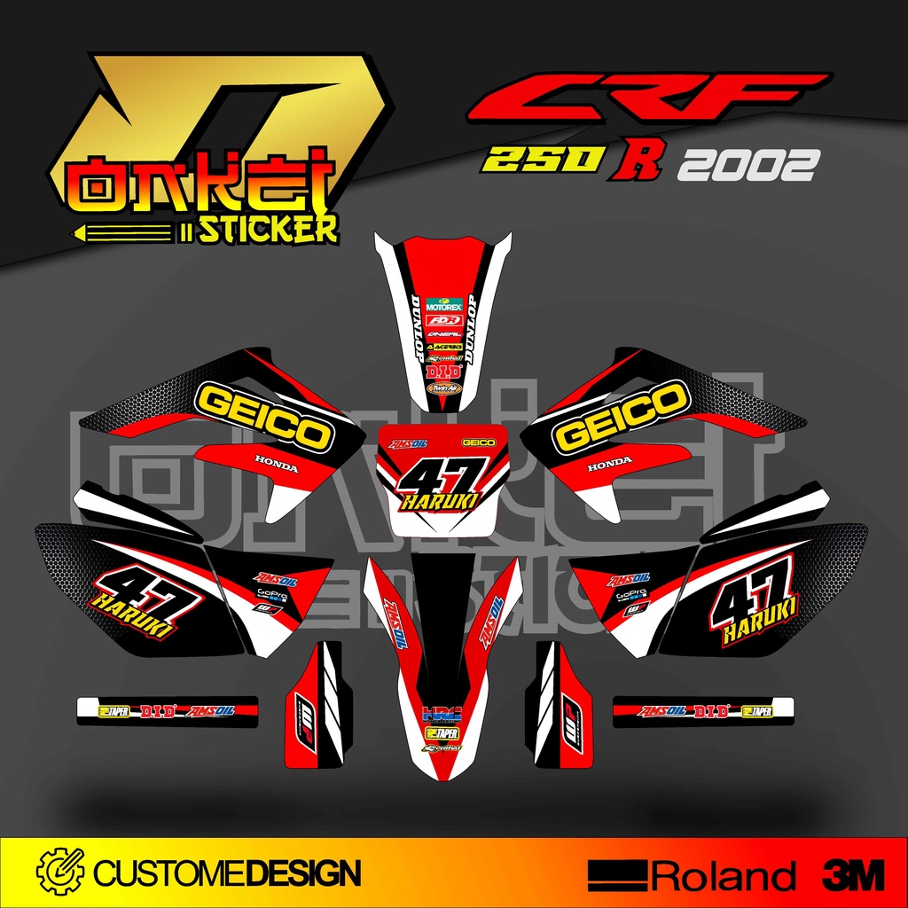 สติ๊กเกอร์ DECAL CRF 250 R 2002 GEICO