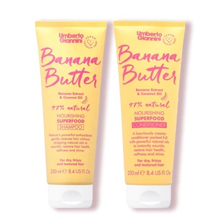 พร้อมส่ง ของแท้ Umberto Giannini Banana Butter Nourishing Superfood Shampoo &amp; Conditioner Duo (2 x 250ml)/Co Wash 250ml