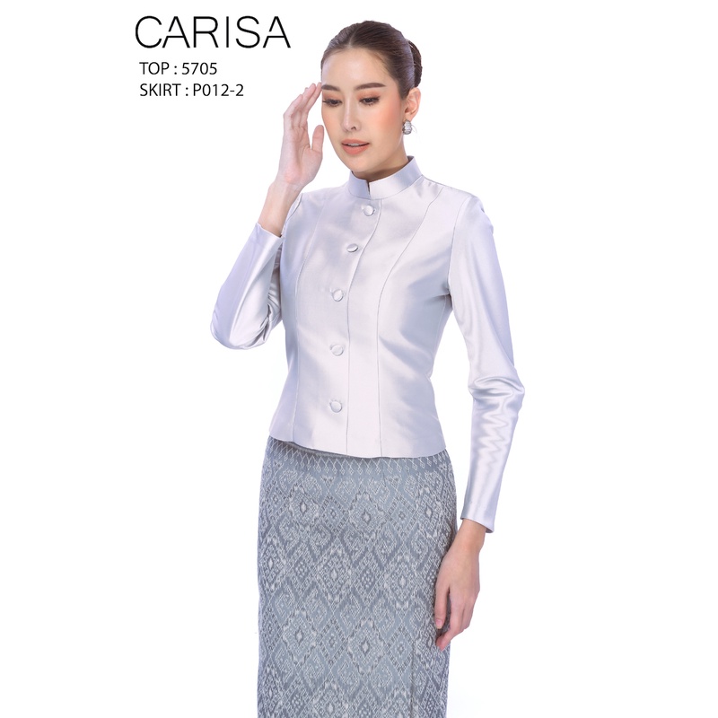 Carisa เสื้อไทยจิตรลดา ไหมแพรทิพย์ ซับในด้วยผ้าcottong เนื้อนุ่ม เฉพาะเสื้อค่ะ [5705]